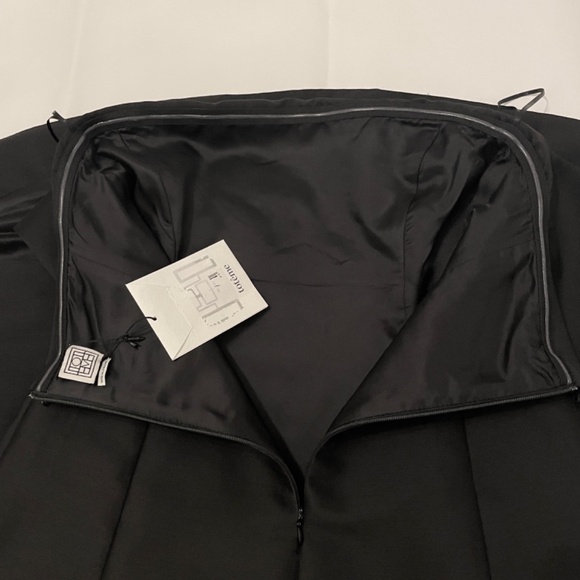 TOTEME A-Line Wool Cotton Dress Strapless Gown in Black Size 34 / US 2 - Picture 3 of 12